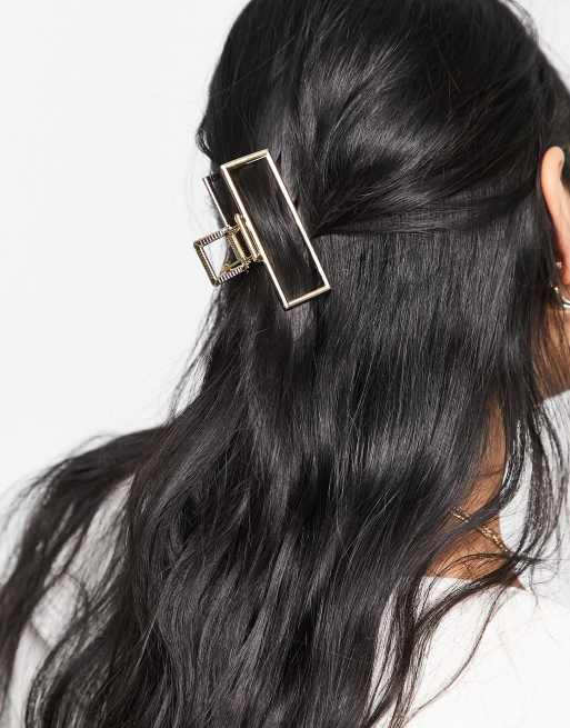 ASOS DESIGN – Rechteckige, goldfarbene Haarklammer 