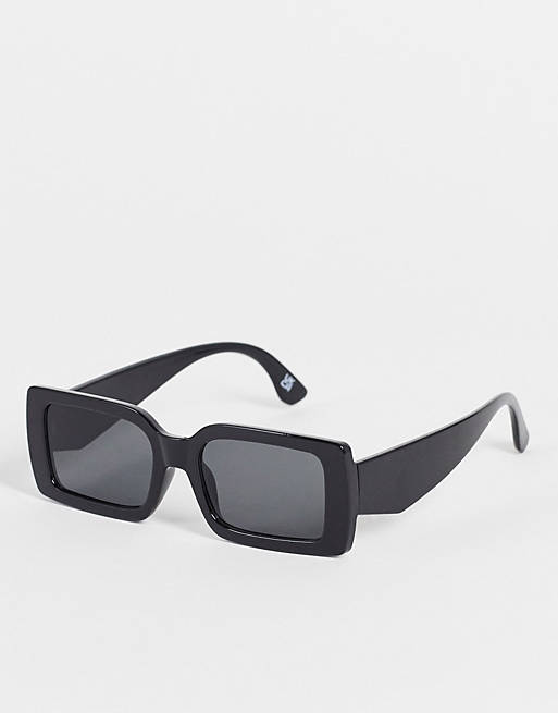 ASOS DESIGN – Rechteckige, klobige Oversize-Sonnenbrille in Schwarz mit  getönten Gläsern | ASOS