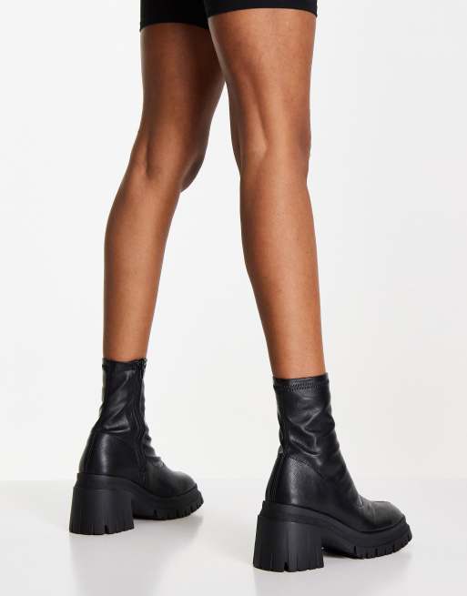 ASOS DESIGN Recipe chunky sock boots in black