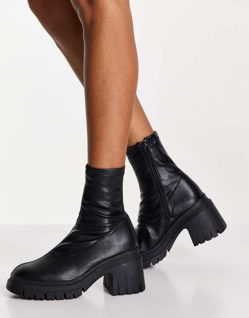 ASOS DESIGN Recipe chunky sock boots in black