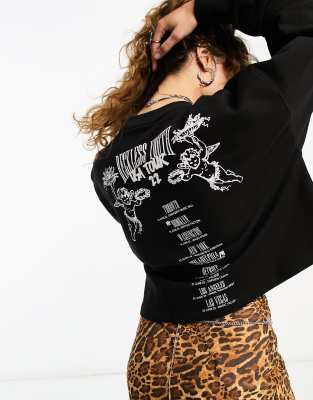 Asos Design Reckless Youth Graphic Sweatshirt In Black In Black
