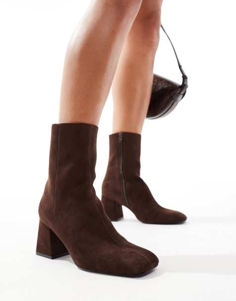 ASOS DESIGN - Record - Chokoladebrune elegante mellemhøje støvler - view 1