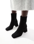 [ASOS DESIGN] ASOS DESIGN Record smart mid-boots in black micro 36 Black microfibre