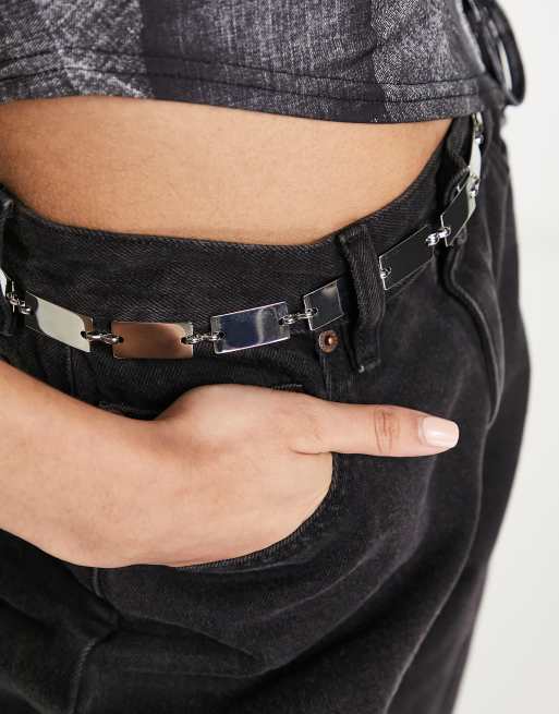 ASOS Wide Waist Cincher Buckle Belt in Brown