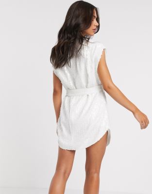 asos white sparkly dress