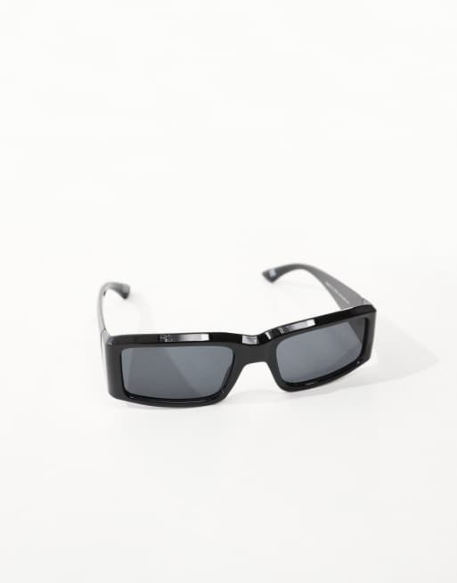 ASOS DESIGN rectangle sunglasses in black | ASOS