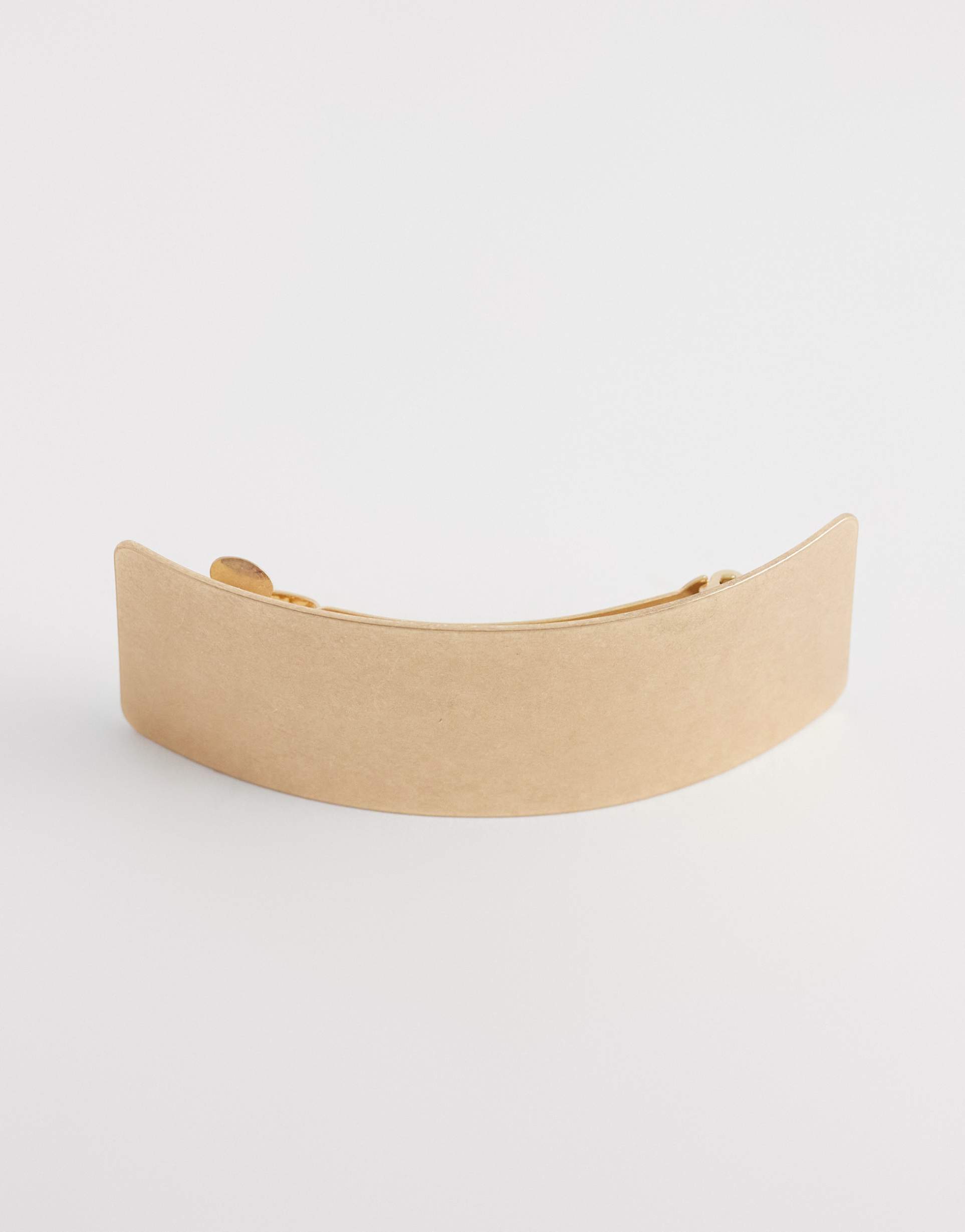 asos design rectangular hair clip in brushed gold tone
