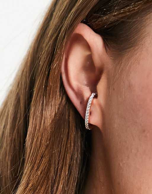 ASOS DESIGN - Ørecuffs med t-bar-design i krystal