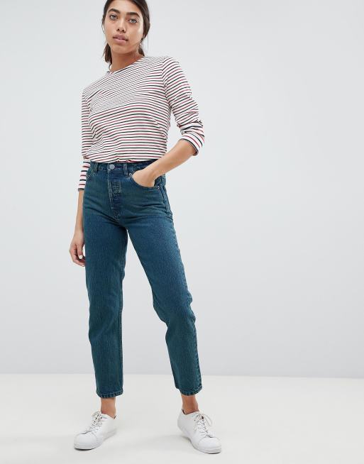 ASOS DESIGN recycled florence authentic straight leg jeans in fanchon ...