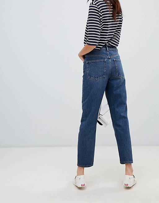 ASOS DESIGN recycled florence straight jeans in london blue wash | ASOS