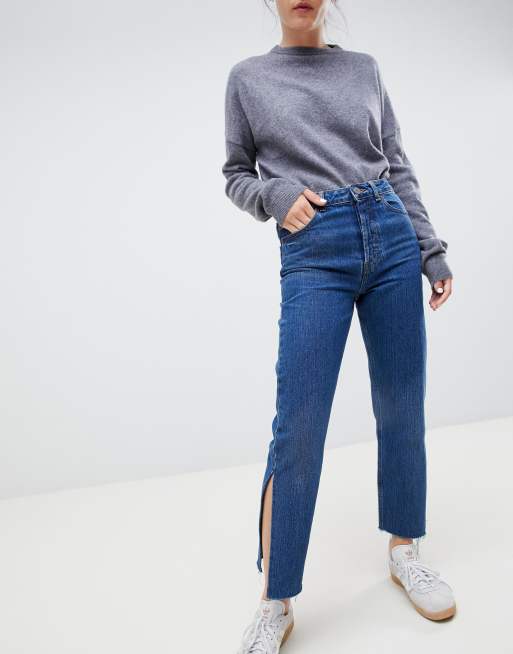 ASOS DESIGN recycled florence authentic straight leg jeans with side ...