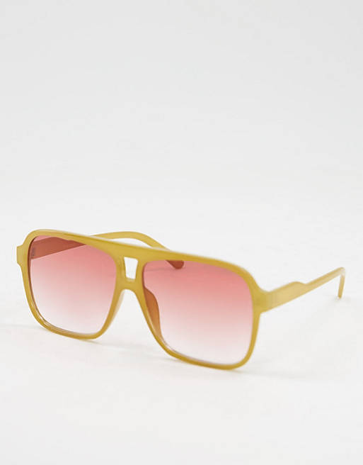 asos.com | Asos design recycled frame aviator sunglasses