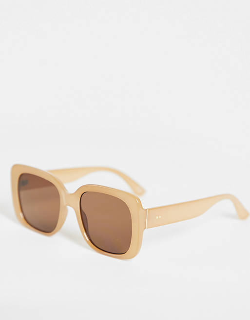 ASOS DESIGN frame oversized 70s square sunglasses in milky brown - BROWN