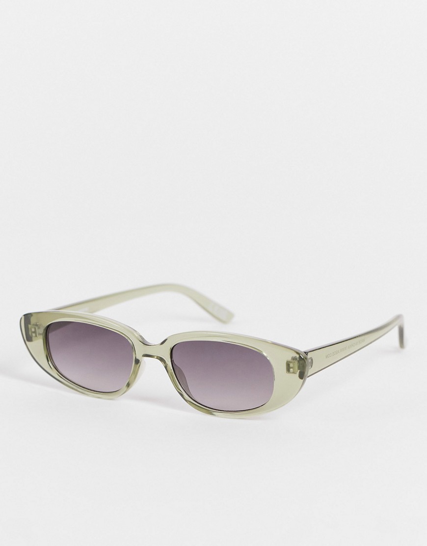 ASOS DESIGN recycled frame slim cat eye sunglasses-Multi