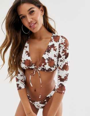 asos cow print bikini