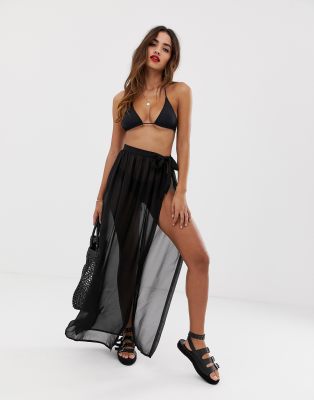 ASOS DESIGN recycled maxi chiffon beach 