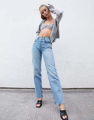 mid rise jeans straight leg