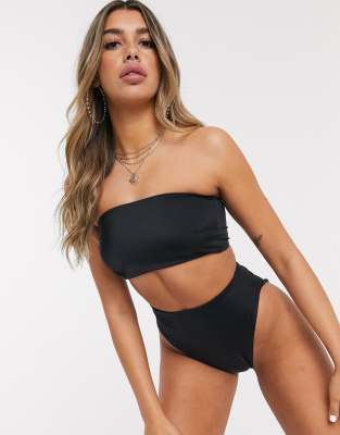 black strapless bikini set