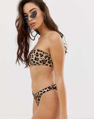 leopard bikini bandeau