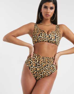 asos leopard bikini