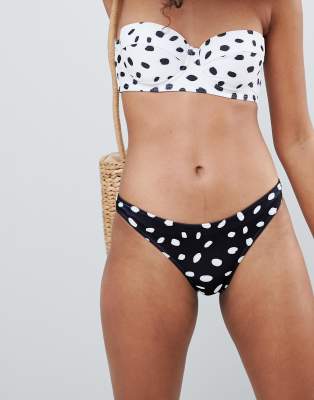 black and white polka dot bikini bottoms