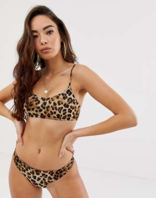 leopard swim top