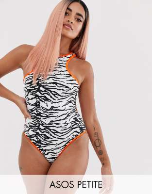 neon animal print swimwear