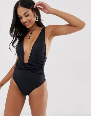 ruched front swimsuit