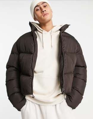 brown puffa coat