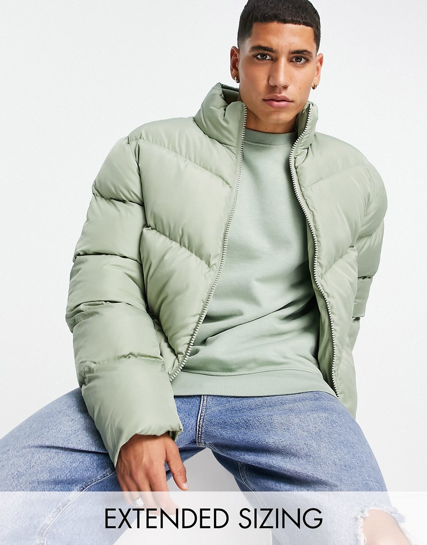 ASOS DESIGN recycled puffer jacket in green