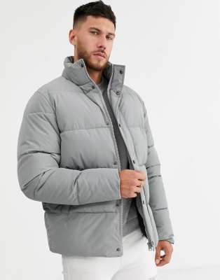 asos grey puffer