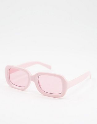 ASOS DESIGN square sunglasses in pink with tonal lens - PINK