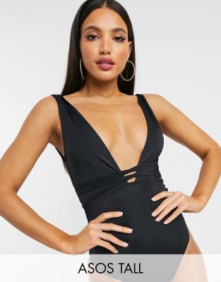 black open back one piece swimsuit