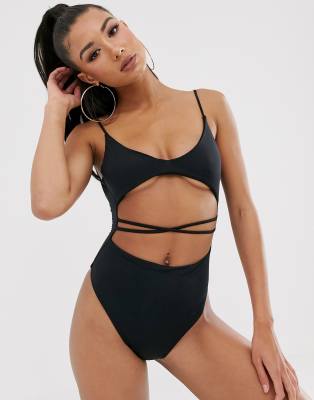 one piece side tie swimsuit