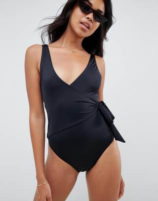 black wrap swimsuit