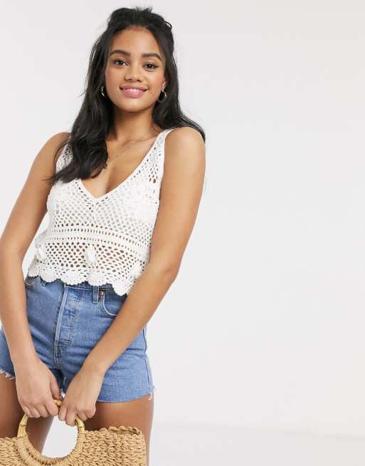 ASOS DESIGN – Biały szydełkowany komplet, 2 z 3