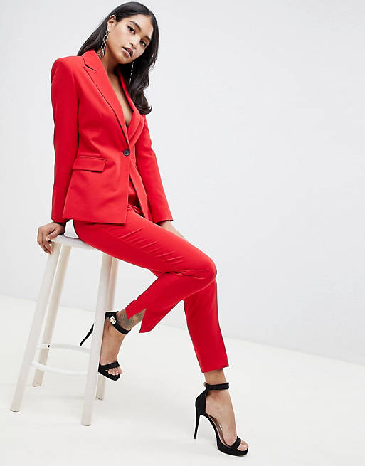ASOS DESIGN red suit slim pants