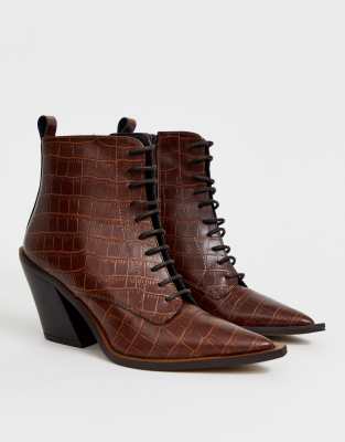 leather lace up crocs