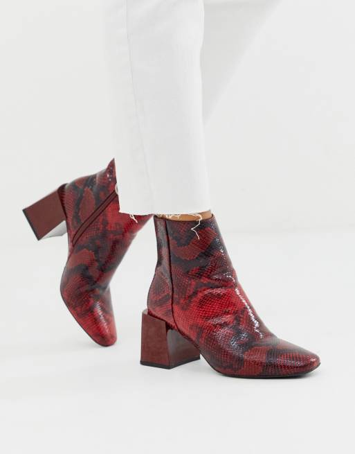 Bottines cheap serpent rouge