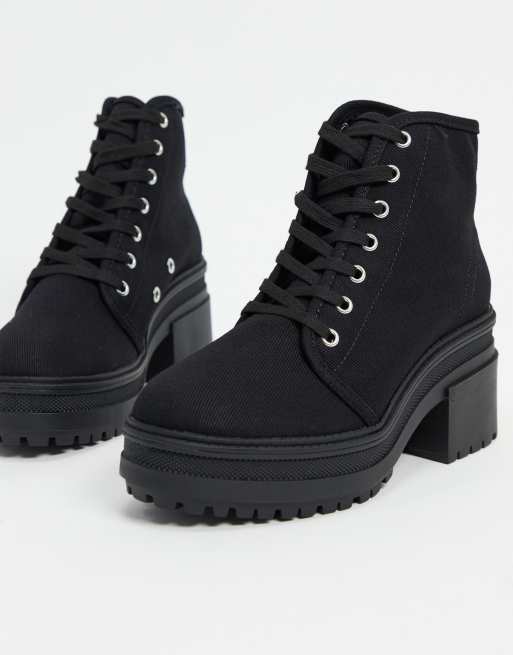 Black cheap canvas boots