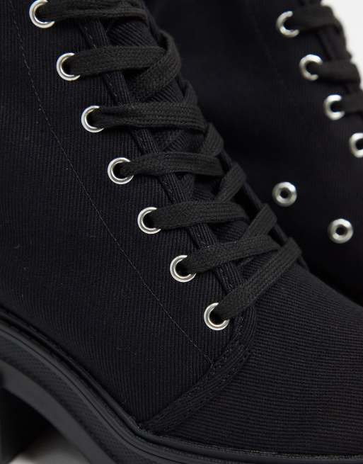 Black canvas outlet boots