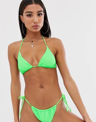 lime green triangle bikini