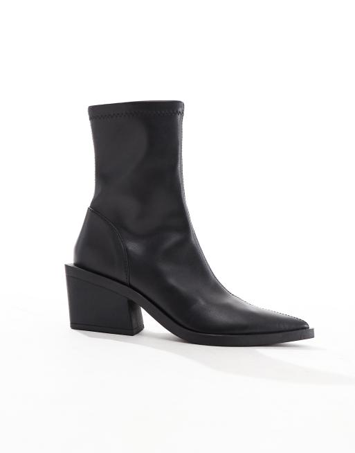 ASOS Design Refresh western sock boots in Black