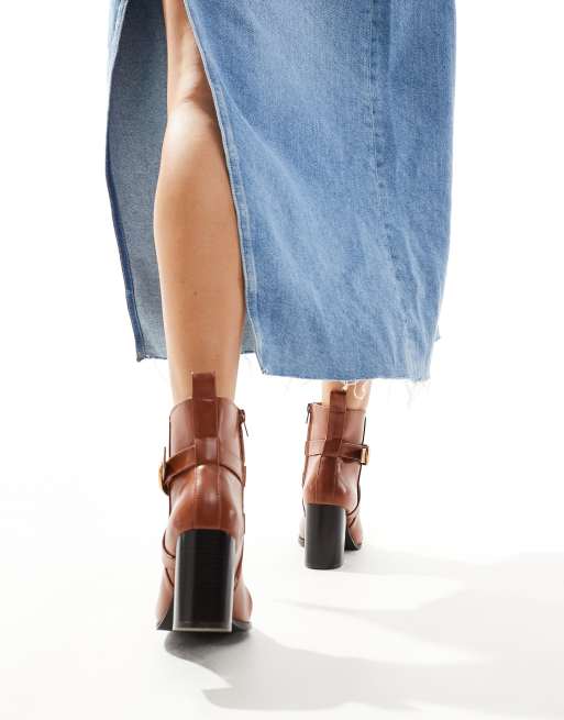 ASOS DESIGN - Regan - Bottines avec boucle et talon mi-haut - Fauve, 2 de 4