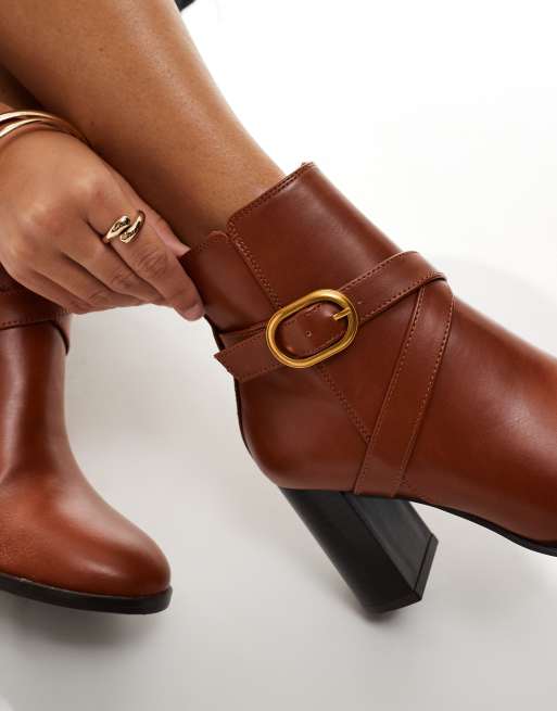ASOS DESIGN - Regan - Bottines avec boucle et talon mi-haut - Fauve, 4 de 4