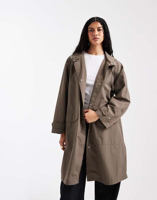 ASOS DESIGN - Regenbestendige makkelijke regenjas in champignon bruin, 2 van 4