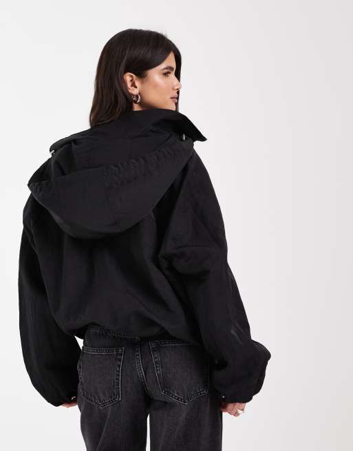 ASOS DESIGN regenjack met bubbelzoom in zwart, 3 van 4