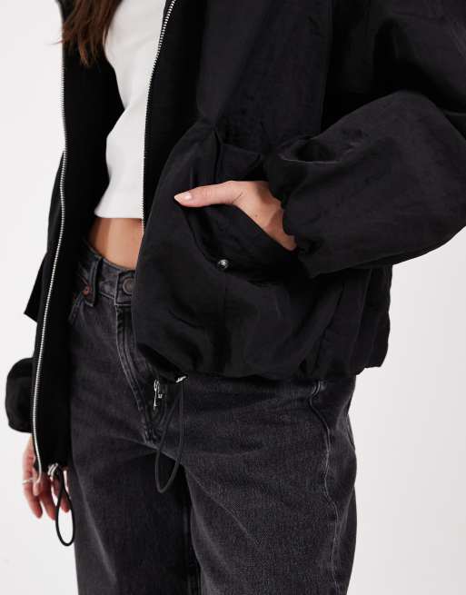 ASOS DESIGN regenjack met bubbelzoom in zwart, 4 van 4
