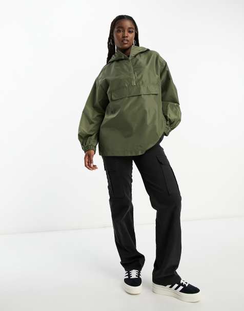 ASOS DESIGN – Regenjacke zum Reinschlüpfen in Khaki - view 1