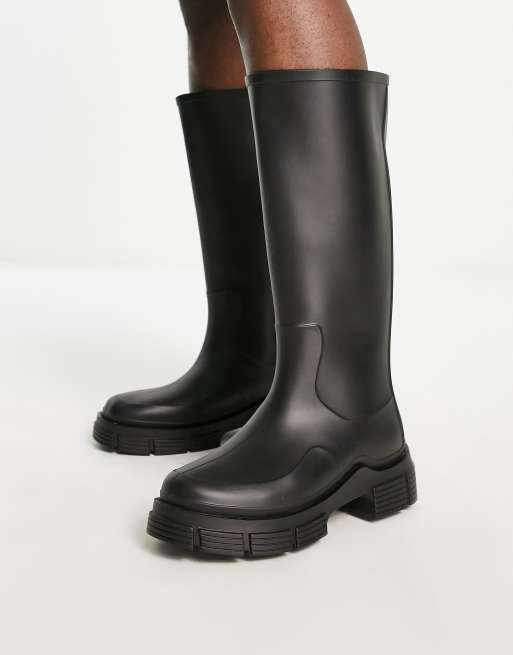 ASOS DESIGN - Regenlaarzen met dikke zool in zwart